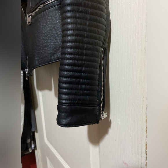 ZARA BASIC Leather Jacket | Small | Black | Like New - Picture 6 of 6